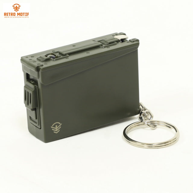 RETRO MOTIF（レトロモチーフ）弾薬箱型 LEDキーホルダー