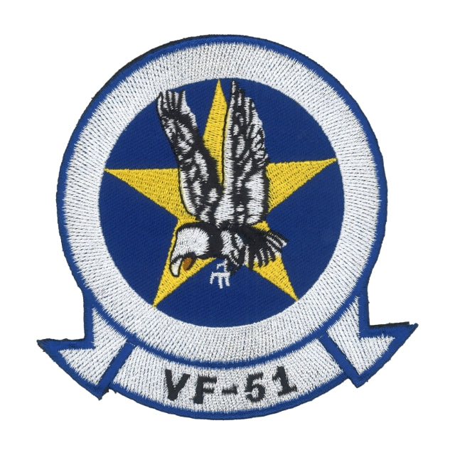 Military Patch（ミリタリーパッチ）VF-51（第51戦闘飛行隊）「スクリーミング・イーグルス」SQパッチ  [フック付き]【レターパックプラス対応】【レターパックライト対応】