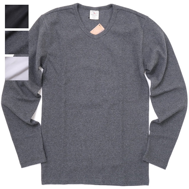 AVIREX（アヴィレックス）RIB L/S Vネック Tシャツ [3色]【レター