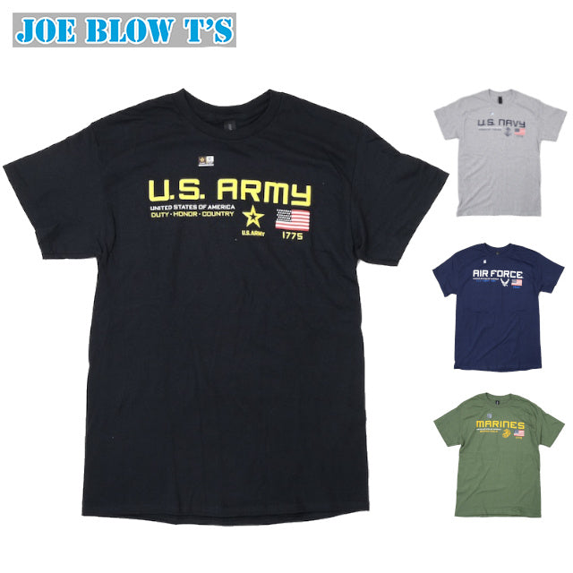JOE BLOW T'S MILITARY TEE  ミリタリー Tシャツ[4色][USフラッグ ワンポイント]【レターパックプラス対応】