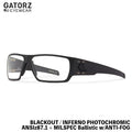 GATORZ SPECTER ANSI Z87.1+ MILSPEC BALLISTIC BLACKOUT INFERNO W/ ANTI-FOG Photochromic Lenses Blackout [GZ-08-404]