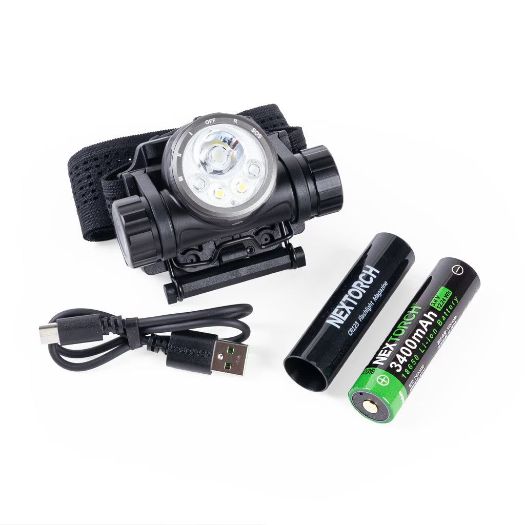 NEXTORCH（ネクストーチ）hiStar Headlamp With Helmet Mount [白/赤 LED デュアル NVGマウント対応ヘッドランプ][2300ルーメン]