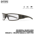 GATORZ（ゲイターズ） ANSI Z87.1+ MILSPEC BALLISTIC MAGNUM OD GREEN w/BLACK LOGO / INFERNO PHOTOCHROMIC 調光レンズ ODグリーン [GZ-01-205]
