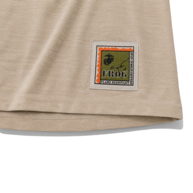 キャプテントム USMC FROG flame resistant tan undershirt with detailed logo patch on the hem