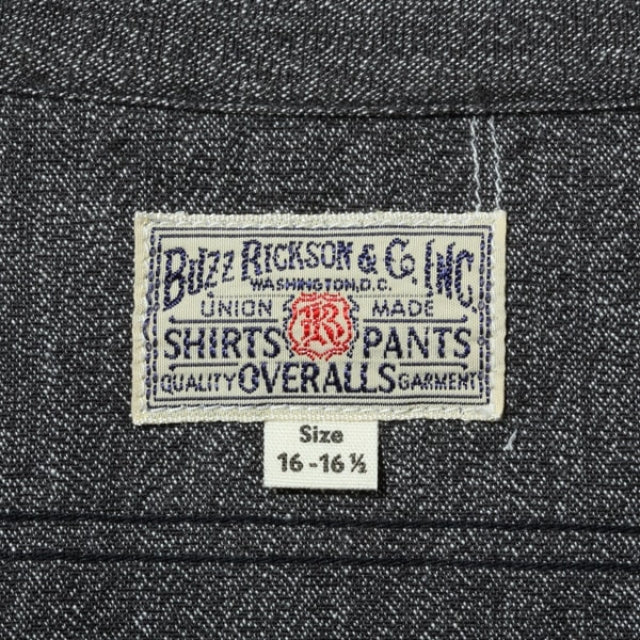 BUZZ RICKSON’S(バズリクソン) COTTON COVERT WORK SHIRTS コットンコバートワークシャツ ブラック [BR26082]【レターパックプラス対応】