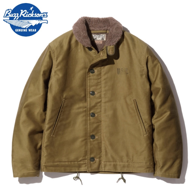 BUZZ RICKSON'S USN Type N-1 Deck Jacket Khaki [NAVY DEPARTMENT DEMOTEX-ED][BR15345]