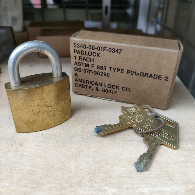 【店頭販売のみ】US（米軍放出品）American Lock Padlock USマーク入り南京錠 [中古品]