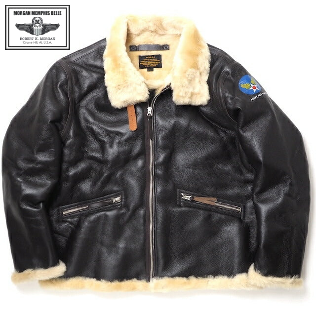 MORGAN MEMPHIS BELLE（モーガン メンフィスベル）TYPE D-1 クラシック ミリタリー ジャケット [ムートン製] 【中田商店】