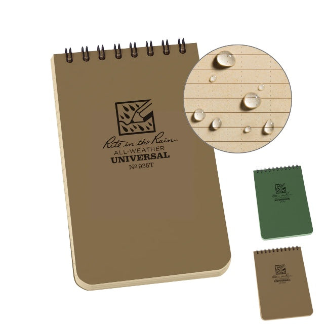 Rite in the Rain（ライトインザレイン）Notebook 4x6 トップスパイラルタイプポケット防水ペーパーノート [2色]【レターパックプラス対応】【レターパックライト対応】