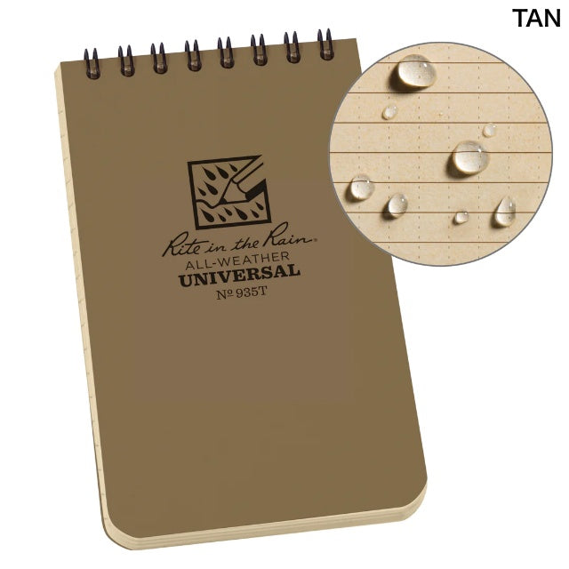 Rite in the Rain（ライトインザレイン）Notebook 4x6 トップスパイラルタイプポケット防水ペーパーノート [2色]【レターパックプラス対応】【レターパックライト対応】