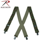 Rothco（ロスコ）X-Back Pant Suspenders [Woodland Camo]【レターパックプラス対応】