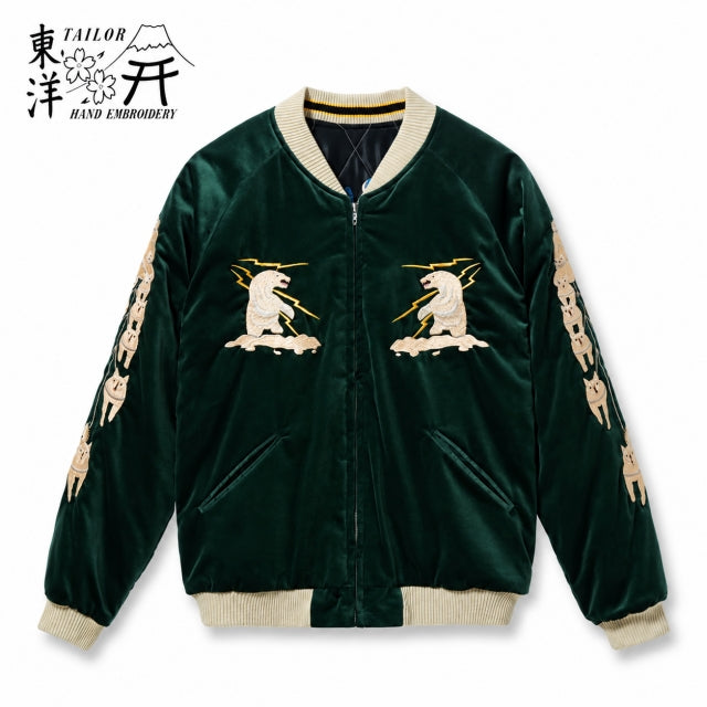 TAILOR TOYO（テーラー東洋） Late 1950s Style Velveteen Souvenir Jacket “POLAR BEAR” × “ALASKA MAP”