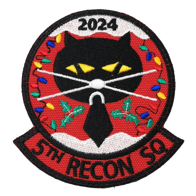 Military Patch（ミリタリーパッチ）5TH RECON SQ フルカラー クリスマス 2024 バージョン [フック付き]【レターパックプラス対応】【レターパックライト対応】
