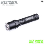 NEXTORCH P8 Flashlight [1600 Lumens] [Rechargeable Flashlight] [3-Level Dimming + Strobe Light]