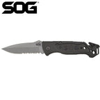 SOG（ソグ）ESCAPE CLIP POINT SATIN SERRATED フォールディングナイフ [エスケープ クリップポイント サテン セレーテッド]