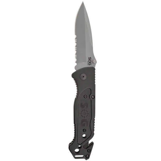 SOG（ソグ）ESCAPE CLIP POINT SATIN SERRATED フォールディングナイフ 