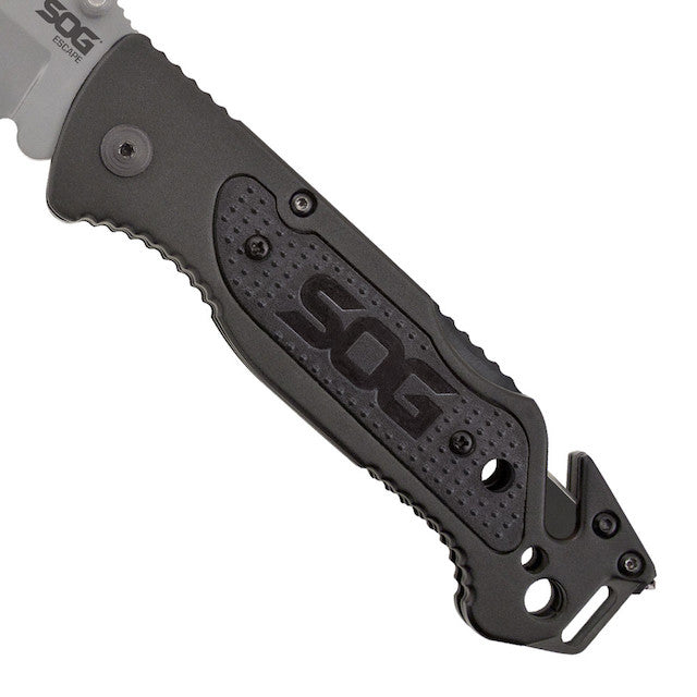 SOG（ソグ）ESCAPE CLIP POINT SATIN SERRATED フォールディングナイフ [エスケープ クリップポイント サテン セレーテッド]