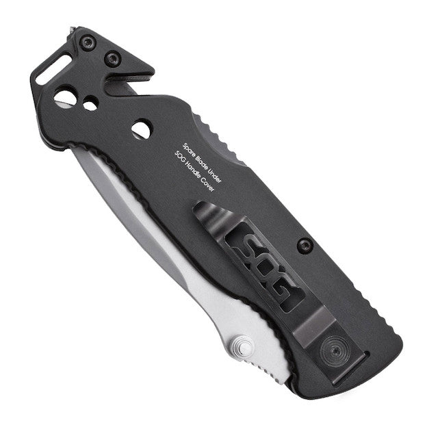 SOG（ソグ）ESCAPE CLIP POINT SATIN SERRATED フォールディングナイフ [エスケープ クリップポイント サテン セレーテッド]