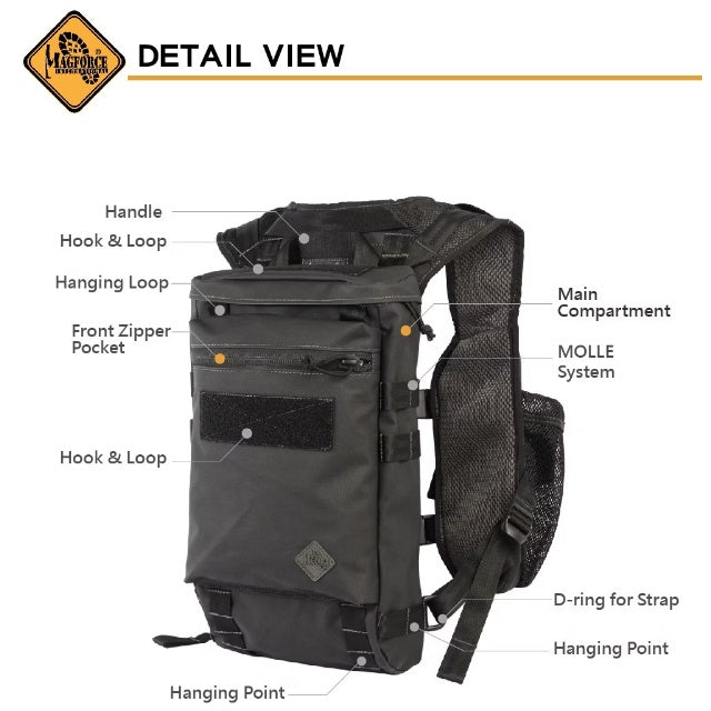 MAGFORCE Hiker Stealth Backpack [MFA-7115] [Black PVC]