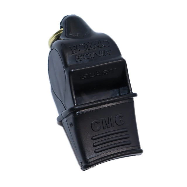 FOX40 SONIK BLAST CMG Whistle with Lanyard [Black] [120dB] [Letter Pack Plus compatible]