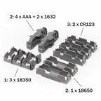 THYRM Modular Insert Pak for CellVault-5M Set of 4 Inserts for CellVault 5M [Set of 4 Compatible with CR123/AAA batteries, etc. 5MAcc002] [Compatible with Letter Pack Plus]