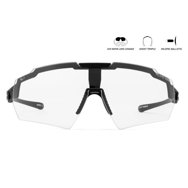 GATORZ BLASTSHIELD Blast Shield ANSI Z87.1+ MILSPEC BALLISTIC Cerakote Black Photochromic Lens Blackout [GZ-10-404]