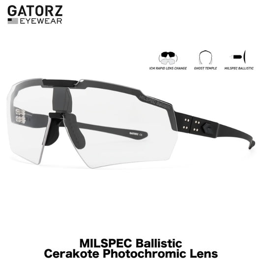 GATORZ（ゲイターズ）BLASTSHIELD ブラストシールド ANSI Z87.1+ MILSPEC BALLISTIC Cerakote Black 調光レンズ ブラックアウト [GZ-10-404]