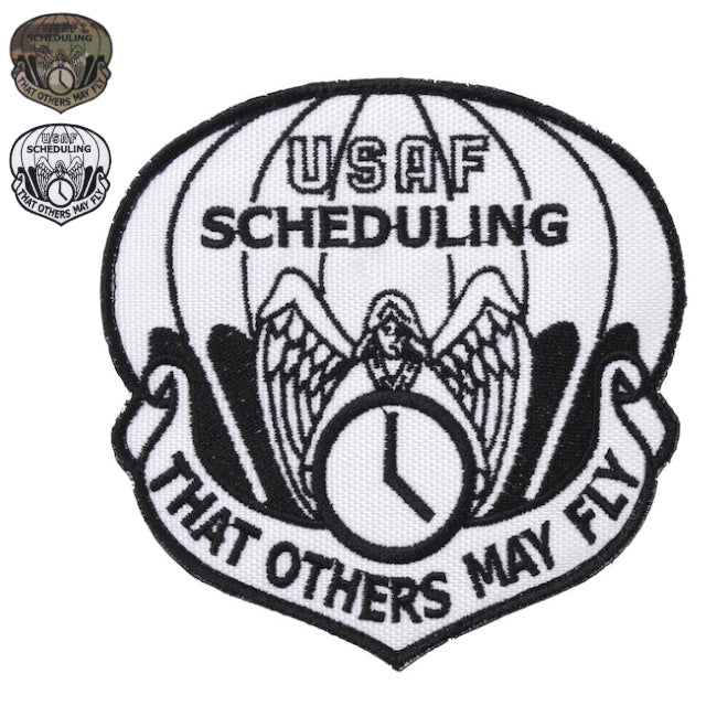 Military Patch（ミリタリーパッチ）USAF SCHEDULING  [2色][フック付き]【レターパックプラス対応】【レターパックライト対応】