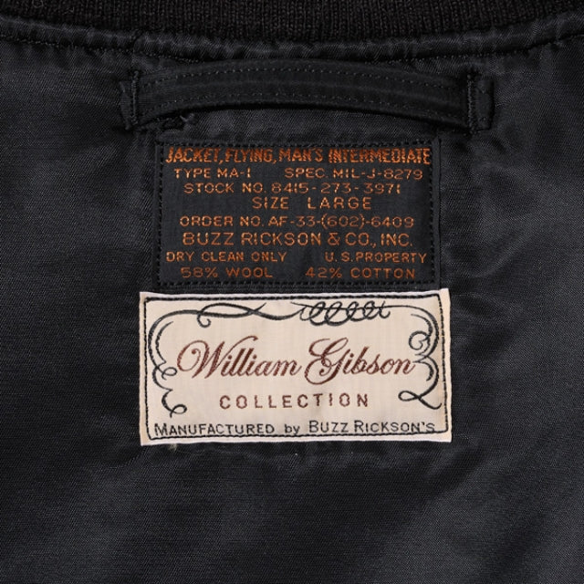 WILLIAM GIBSON （ウイリアムギブソン）WILLIAM GIBSON COLLECTION Type BLACK MA-1 “ALBERT TURNER & CO., INC. MODEL” [BR15414]
