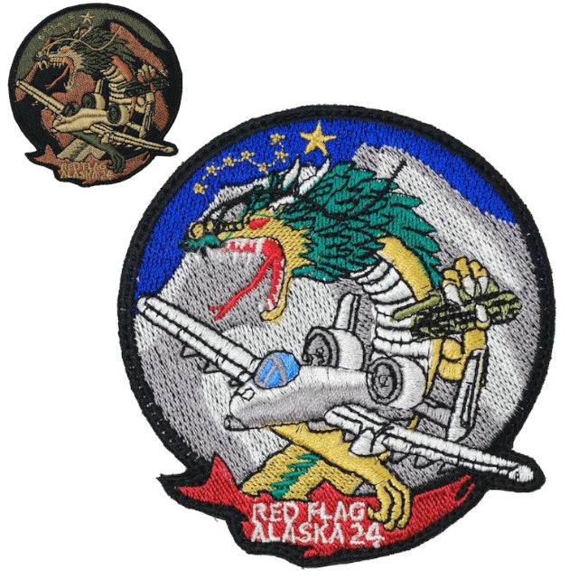 Military Patch RED FLAG ALASKA 2024 25FS [2 Colors] [With Hook] [Compatible with Letter Pack Plus and Letter Pack Light]