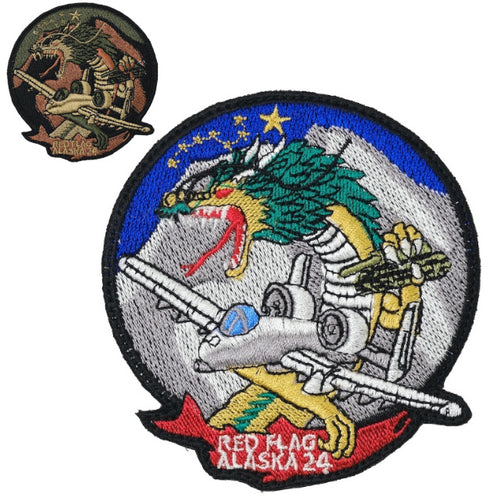 Military Patch（ミリタリーパッチ）RED FLAG ALASKA 2024 25FS [2色][フック付き]【レターパックプラス対応】【レターパックライト対応】
