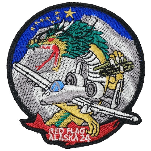 Military Patch RED FLAG ALASKA 2024 25FS [2 Colors] [With Hook] [Compatible with Letter Pack Plus and Letter Pack Light]