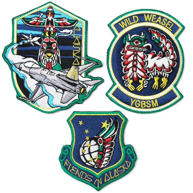 Military Patch FIENDS IN ALASKA WILD WEASEL Patch Set of 3 [With hook] [Letter Pack Plus compatible] [Letter Pack Light compatible]