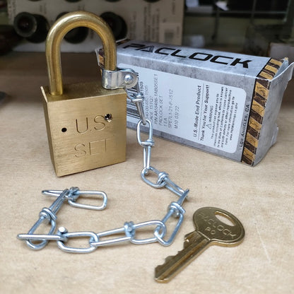 【店頭販売のみ】US（米軍放出品）PACLOCK フットロック Padlock Set [南京錠][未使用品]