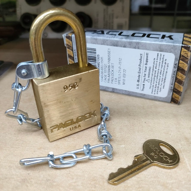 【店頭販売のみ】US（米軍放出品）PACLOCK フットロック Padlock Set [南京錠][未使用品]