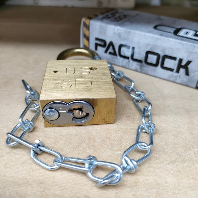 【店頭販売のみ】US（米軍放出品）PACLOCK フットロック Padlock Set [南京錠][未使用品]