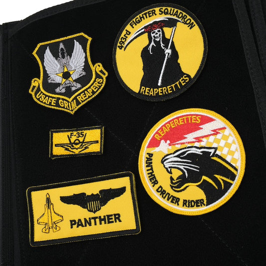 Military Patch（ミリタリーパッチ）493rd FIGHTER SQUADRON 5枚[フック付き] & パッチブックSET