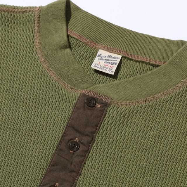 BUZZ RICKSON'S （バズリクソン）THERMAL HENLEY NECK T-SHIRTS サーマル ヘンリーネック ロングスリーブ シャツ [BR68130]
