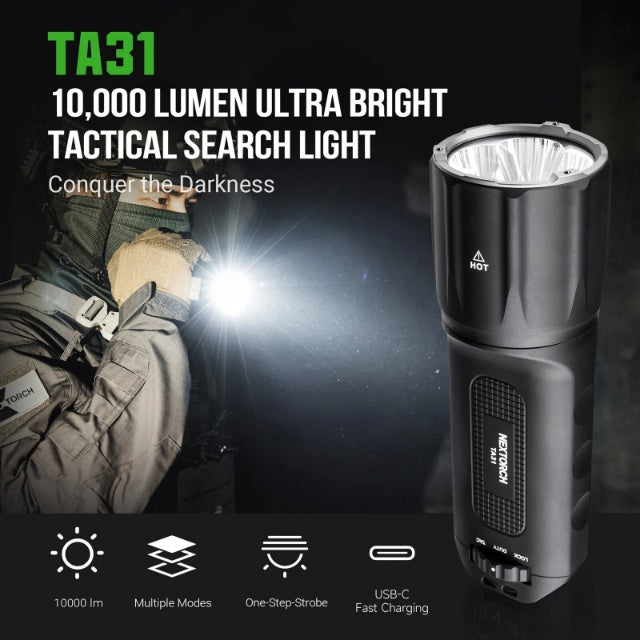 NEXTORCH TA31 UItra-Bright Tactical Searchlight [10,000 Lumens Tactical Searchlight]