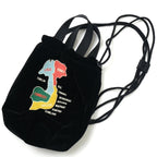 HOUSTON VELVETEEN EFFECT BAG Embroidered Velvet Effects Bag [MAP] [Letter Pack Plus compatible]