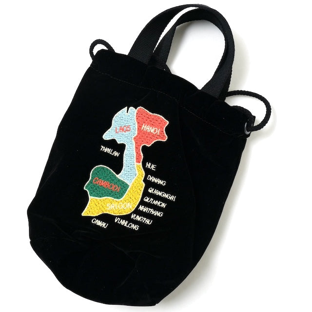 HOUSTON VELVETEEN EFFECT BAG Embroidered Velvet Effects Bag [MAP] [Letter Pack Plus compatible]