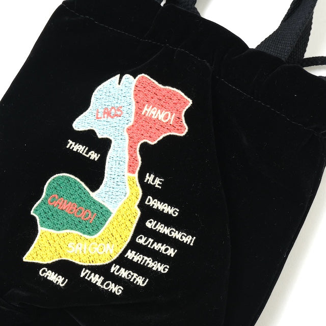 HOUSTON VELVETEEN EFFECT BAG Embroidered Velvet Effects Bag [MAP] [Letter Pack Plus compatible]