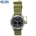 M.R.C. WATCH CO.（モントルロロイ）U.S.NAVY BUSHIPS WITH SMALL SECOND 米海軍艦艇用腕時計 コットンバンド 12時間 [クォーツ][WW2 REPLICA][A-2206-CTN]【中田商店】