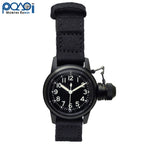 M.R.C. WATCH CO.（モントルロロイ）U.S.NAVY BUSHIP “BLACK OPS” WRIST WATCH [黒色文字盤 白色インデックス] 12時間ブラックダイアル [クォーツ]【中田商店】