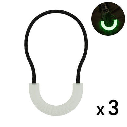 MARATAC（マラタック）Zipper Pull Hi Viz 3pc [MT0011CG][Clear Glow][ジッパープル3個セット]【レターパックプラス対応】【レターパックライト対応】