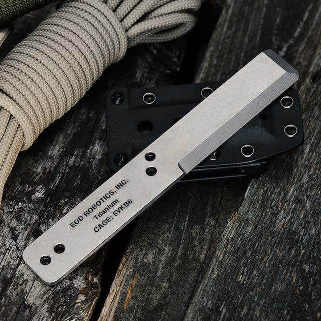 MARATAC（マラタック）Tumbled Titanium EOD Robotics Breacher Bar Large カイデックスシース付き [MT0018-L-WS][チタン ブリーチャーバー ラージ]【レターパックプラス対応】