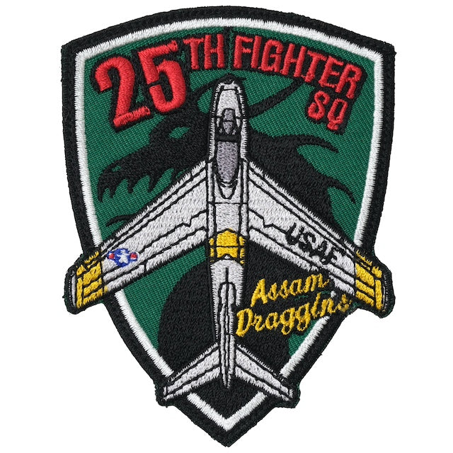 Military Patch（ミリタリーパッチ）25TH FIGHTER SQ シールド型【レターパックプラス対応】【レターパックライト対応】