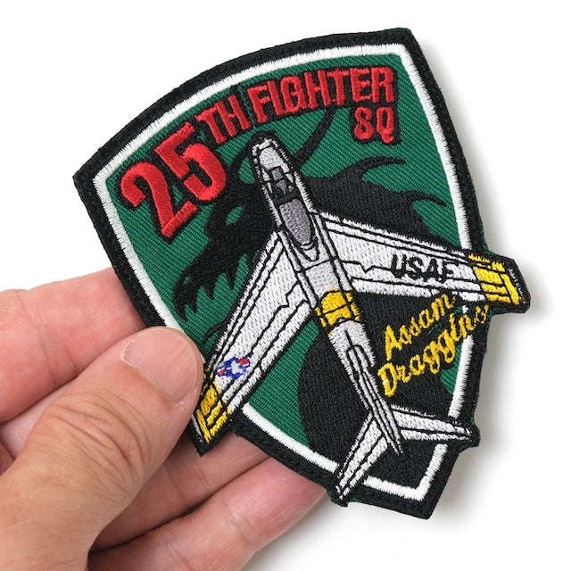 Military Patch（ミリタリーパッチ）25TH FIGHTER SQ シールド型【レターパックプラス対応】【レターパックライト対応】
