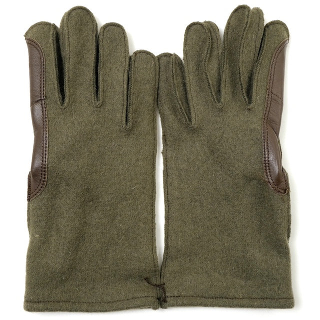 ワールドサープラス フランス軍 ウールレザーグローブ [OLIVE][未使用]【レターパックプラス対応】