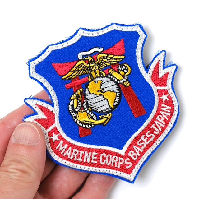 Military Patch（ミリタリーパッチ）USMC ミリタリーパッチ "MARINE CORPS BASES JAPAN" [フック付き]【レターパックプラス対応】【レターパックライト対応】
